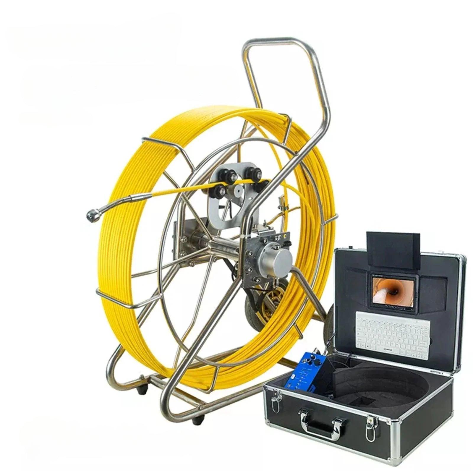 9mm Cable Pipe Inspection Camera, SYANSPAN 9inch Screen Sewer Drain Industrail Endoscope Meter Counter Video Recording+Keyboard - SYANSPAN