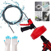 Drain Auger Cable Drain Snake Clog Remover with Drill Connector Flexible Drill Cleaning Cable for Kitchen Shower Sink Toilet - SYANSPAN
