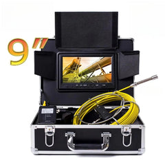 SYANSPAN 9" Monitor 17MM 20/50/100M Pipe Inspection Video Camera, 8GB TF Card DVR IP68 Drain Sewer Pipeline Industrial Endoscope - SYANSPAN