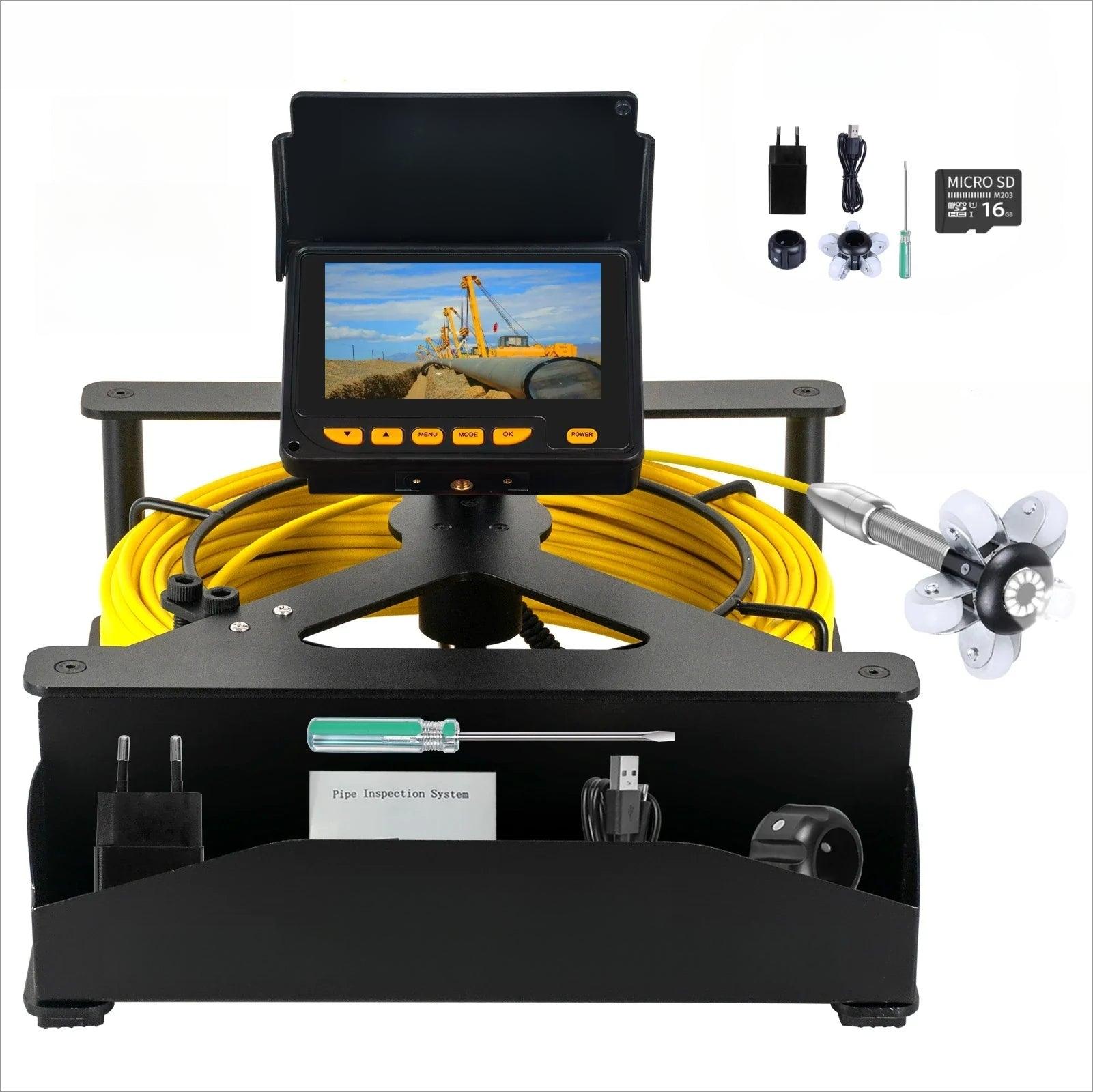 16GB DVR Screen Endoscope for Cars Sewer Camera,SYANSPAN Pipe Inspection Camera 8500mAh IP68 Waterproof Drain Sewer Camera - SYANSPAN