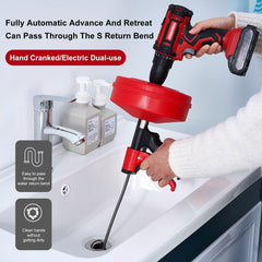 Drain Auger Cable Drain Snake Clog Remover with Drill Connector Flexible Drill Cleaning Cable for Kitchen Shower Sink Toilet - SYANSPAN