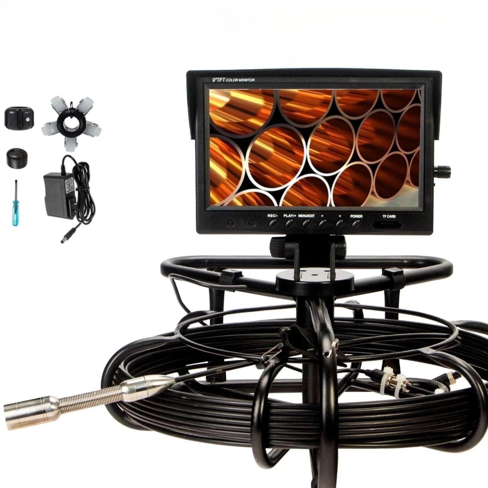 Pipe Inspection Camera,SYANSPAN 9 Inch 23MM Drain Sewer Pipeline Industrial Endoscope 8GB DVR Video Recording Waterproof IP68 - SYANSPAN