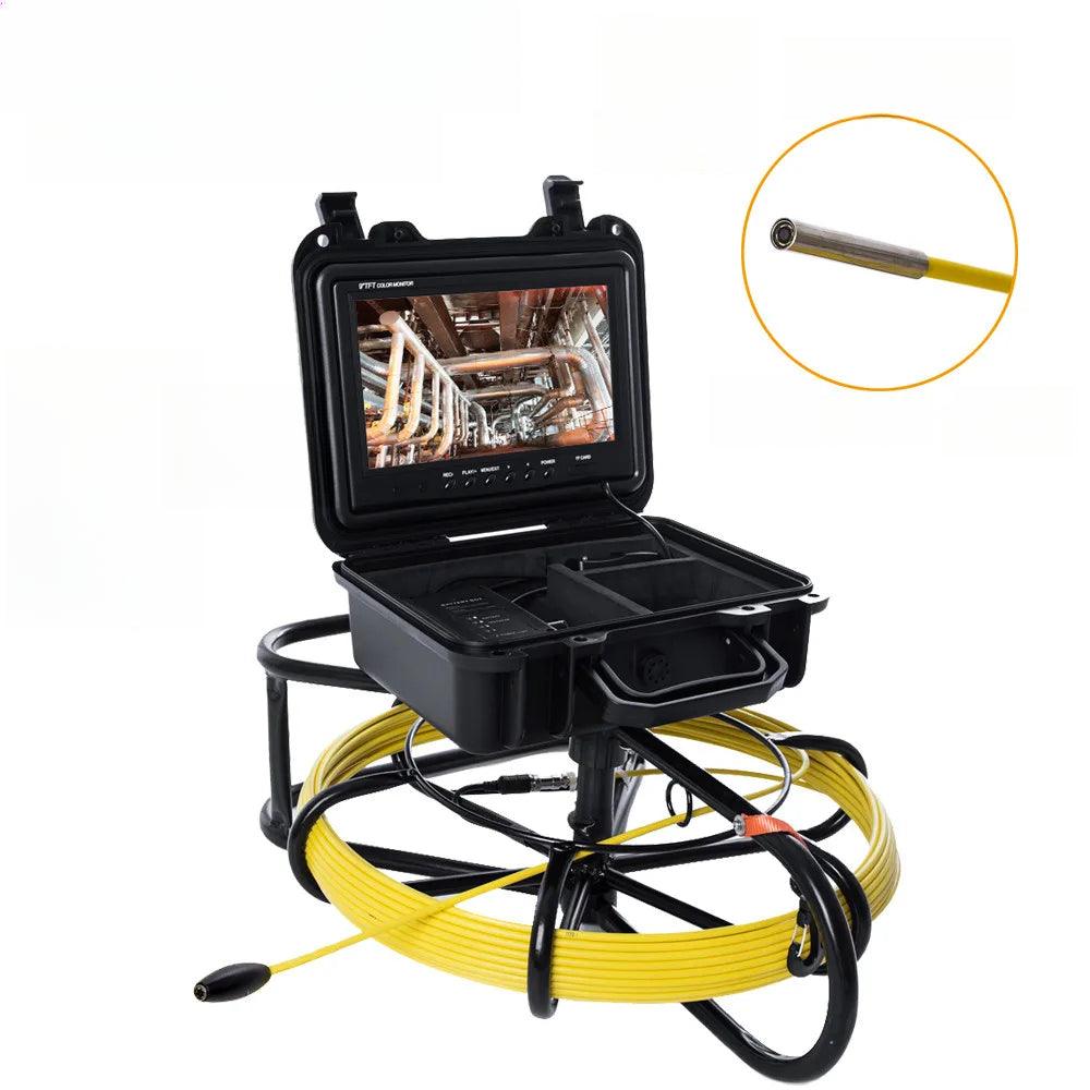 9" DVR 6.5mm Lens SYANSPAN Pipe Inspection Camera IP68 Video Camera Drain Sewer Pipeline Industrial Endoscope with Meter Counter - SYANSPAN