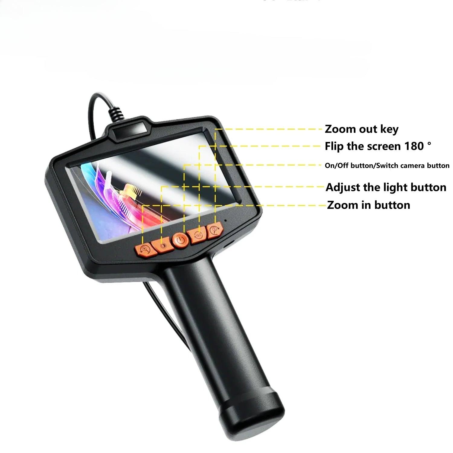 SYANSPAN Pipe Inspection Camera 4.3“ HD Screen 8mm Endoscope Camera IP67 Waterproof 2600mAh Battery HD 1080P for Pipe Car Repair - SYANSPAN