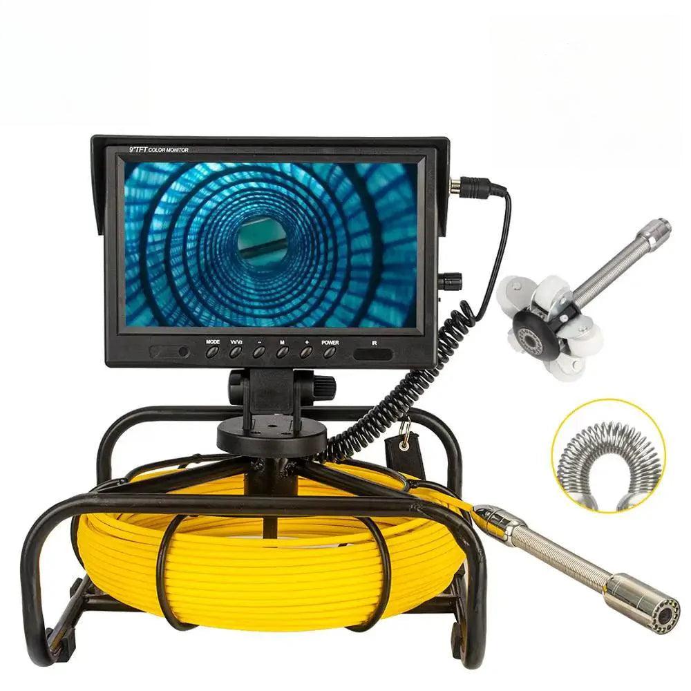 Pipe Inspection Camera SYASYANSPAN 9inch HD1080P Monitor 32X Image Enlarger , 23MM Head 8GB DVR Drain Industrial Endoscope IP68 - SYANSPAN