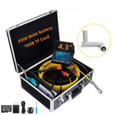 Pipe Inspection Camera with DVR 16GB FT Card,SYANSPAN Sewer Drain Industrial Endoscope Aluminum Case 8500MHA Battery 20/30/50M - SYANSPAN