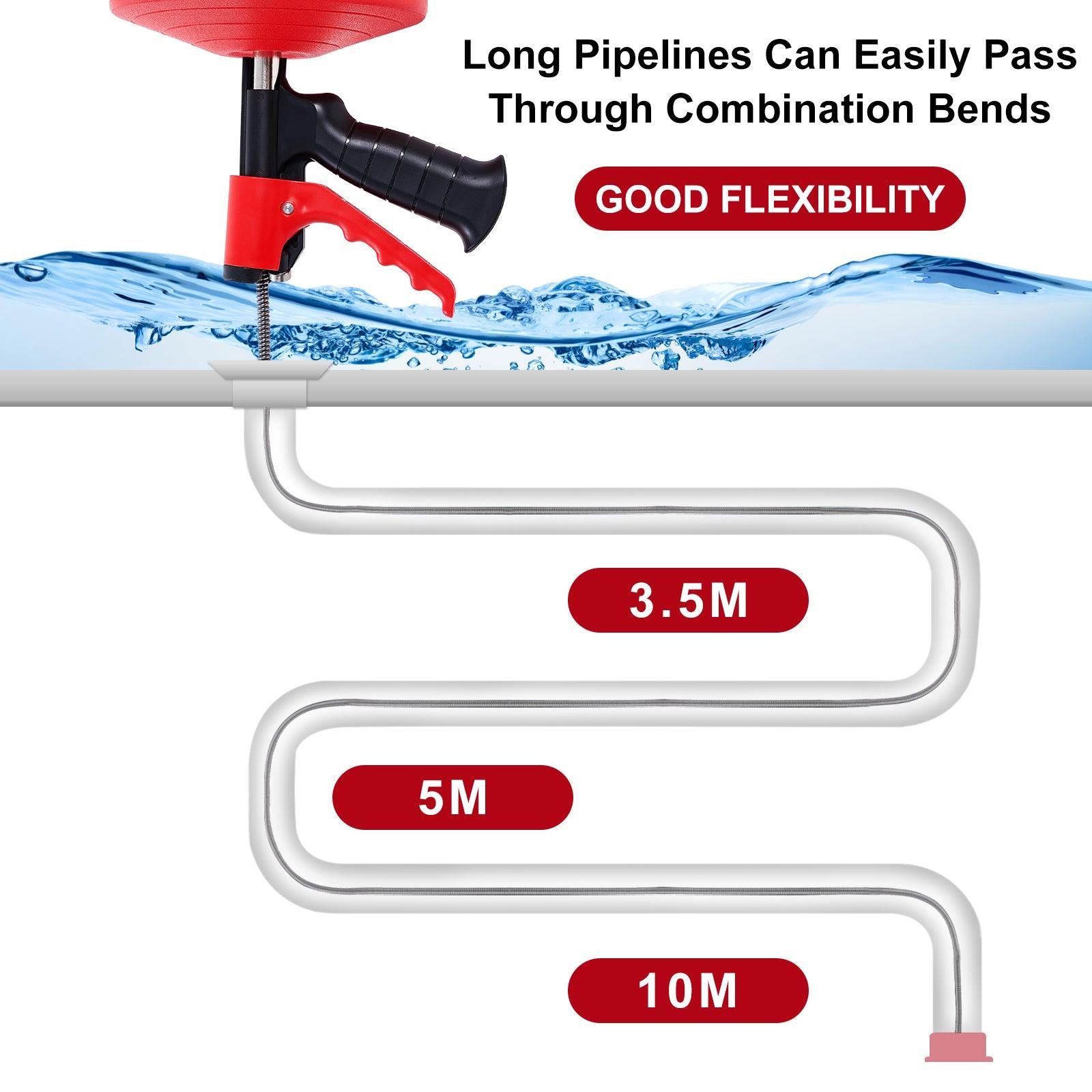 Drain Auger Cable Drain Snake Clog Remover with Drill Connector Flexible Drill Cleaning Cable for Kitchen Shower Sink Toilet - SYANSPAN